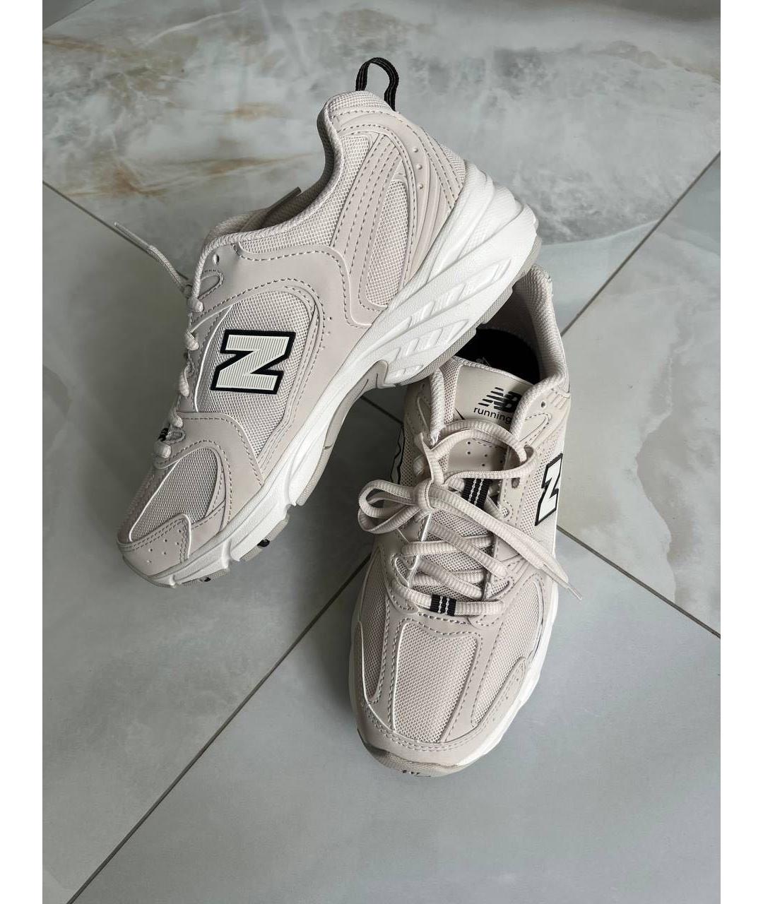 NEW BALANCE Бежевые кожаные кроссовки, фото 4