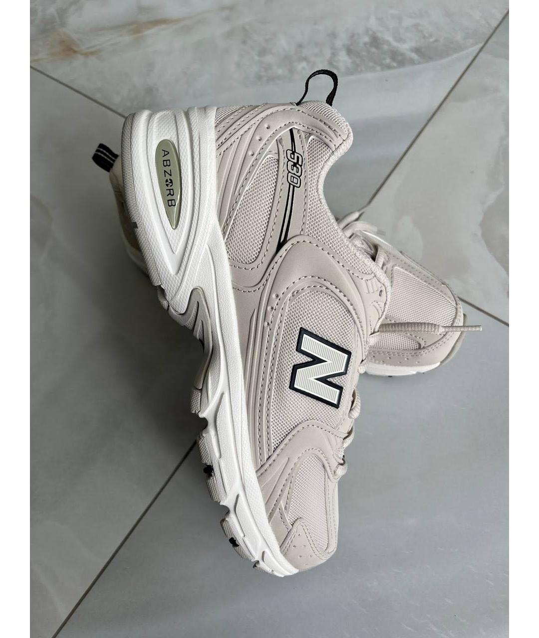 NEW BALANCE Бежевые кожаные кроссовки, фото 6