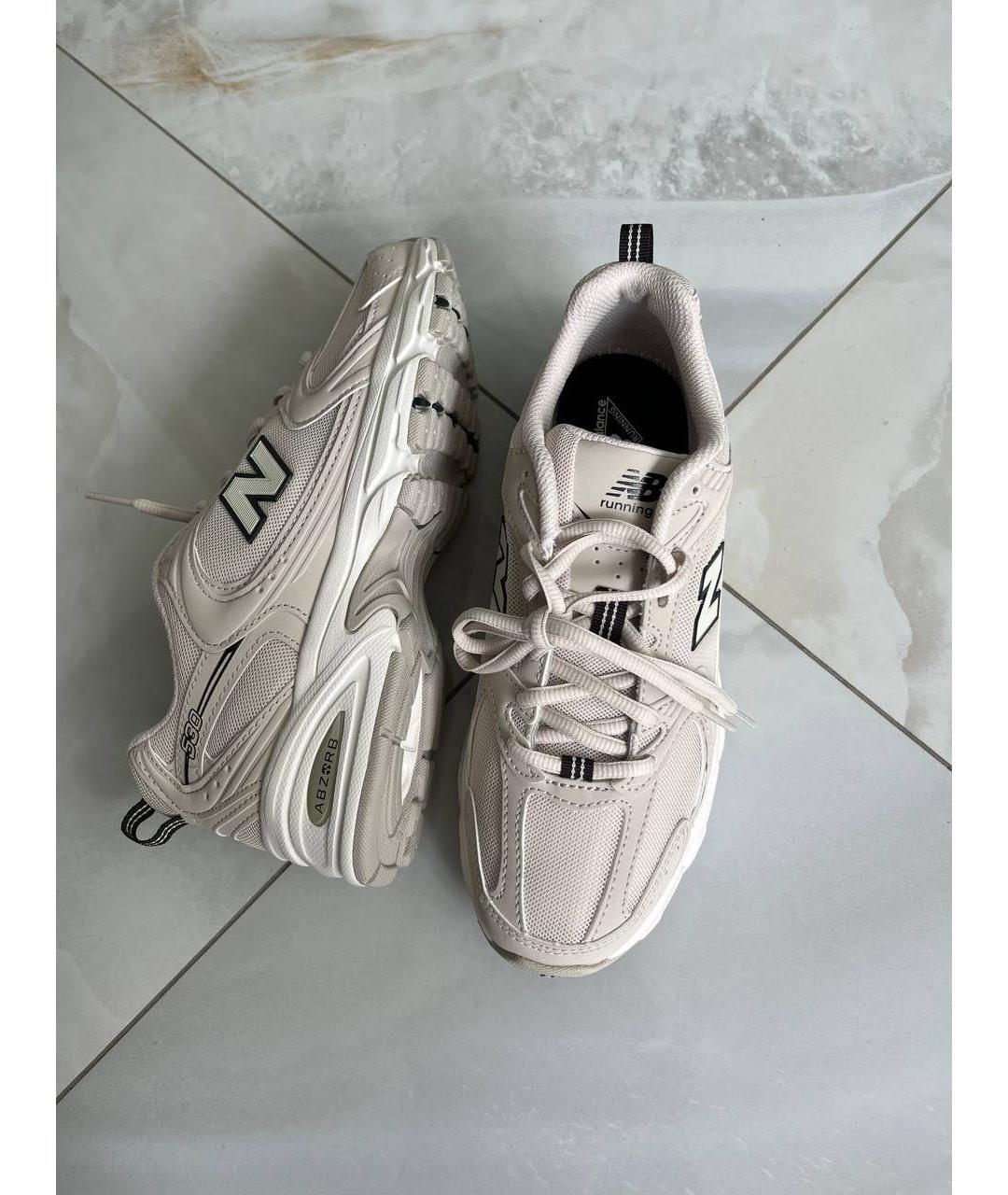 NEW BALANCE Бежевые кожаные кроссовки, фото 5