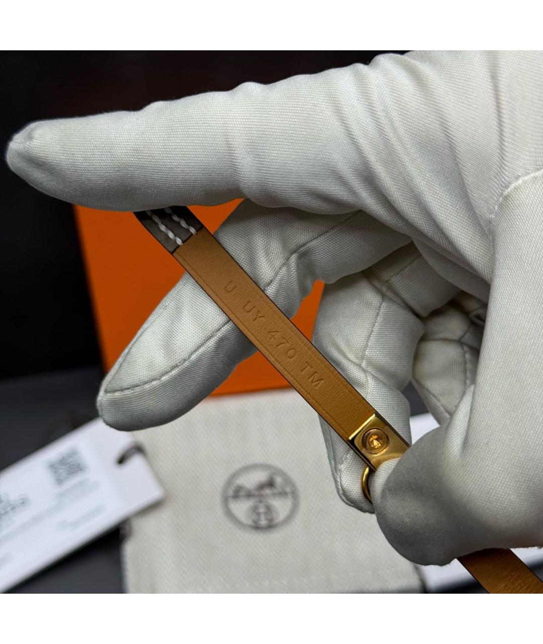 HERMES Серый кожаный браслет, фото 4