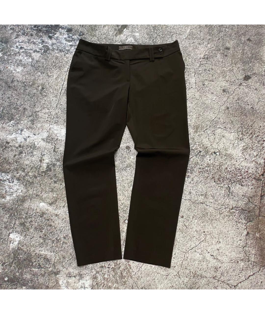 PESERICO Коричневые полиэстеровые прямые брюки, фото 6