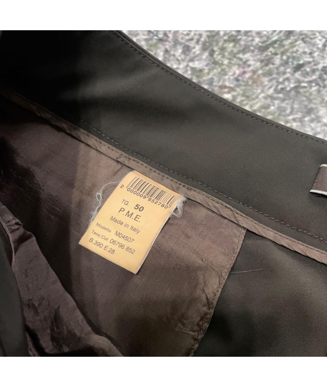 PESERICO Коричневые полиэстеровые прямые брюки, фото 4