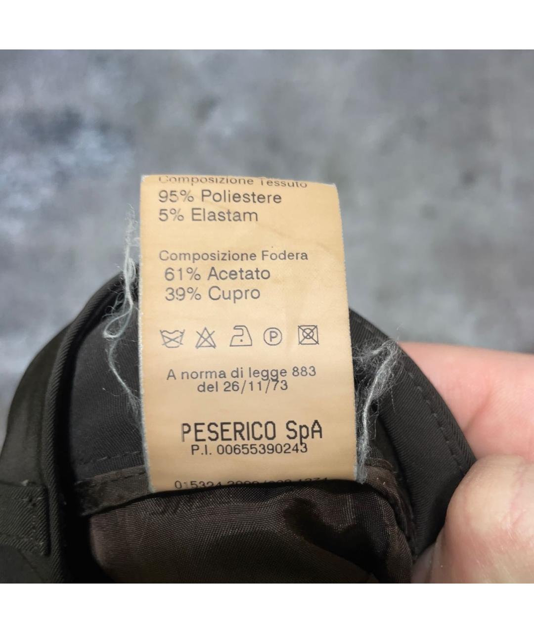 PESERICO Коричневые полиэстеровые прямые брюки, фото 5