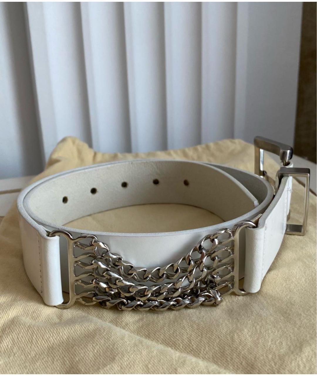 VERSUS VERSACE Белый кожаный ремень, фото 2