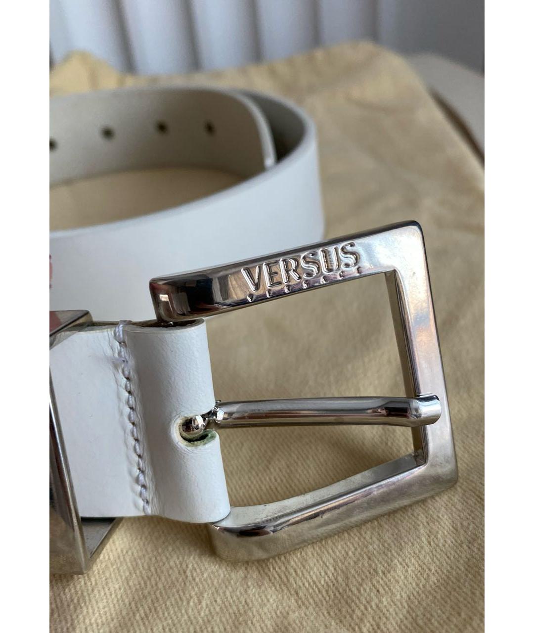 VERSUS VERSACE Белый кожаный ремень, фото 3