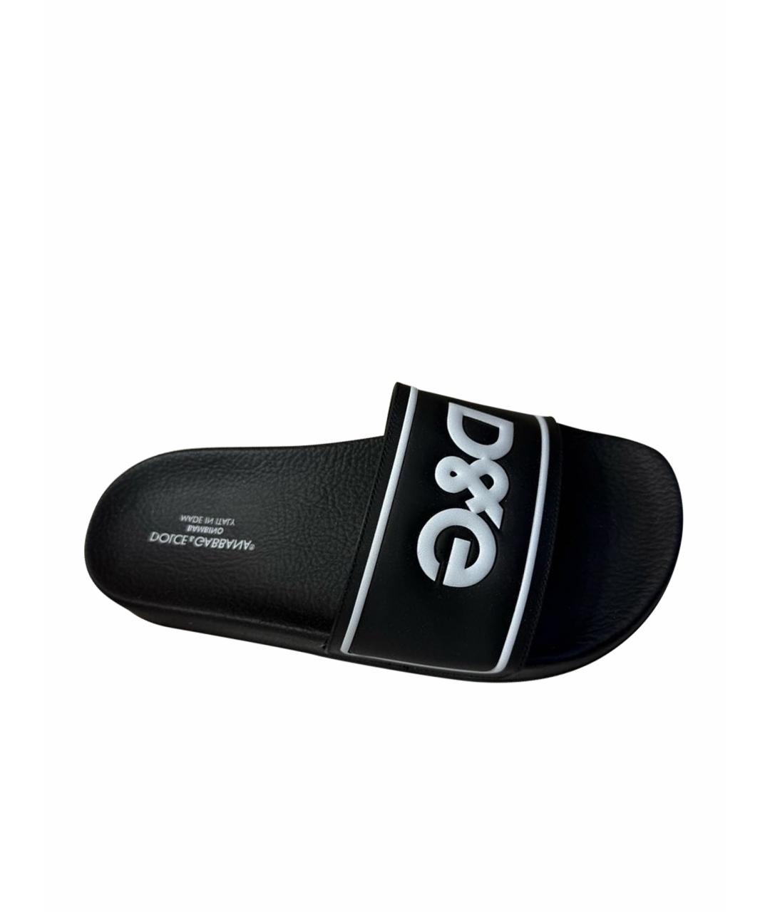 DOLCE & GABBANA KIDS Черные сандалии и шлепанцы, фото 1
