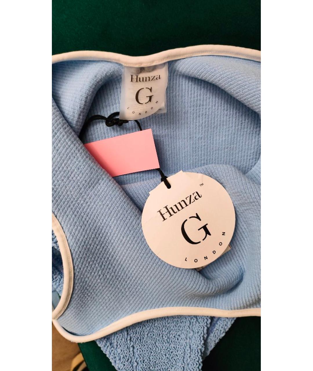 HUNZA G Голубой полиамидовый купальник, фото 3