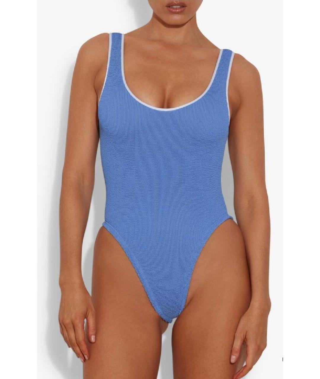 HUNZA G Голубой полиамидовый купальник, фото 5