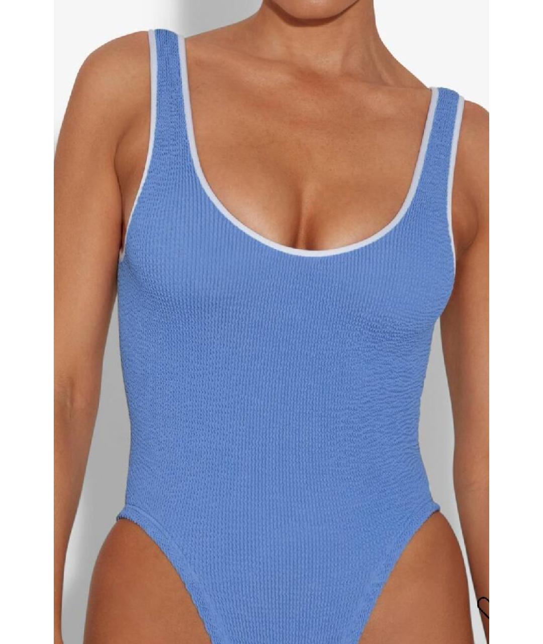 HUNZA G Голубой полиамидовый купальник, фото 7