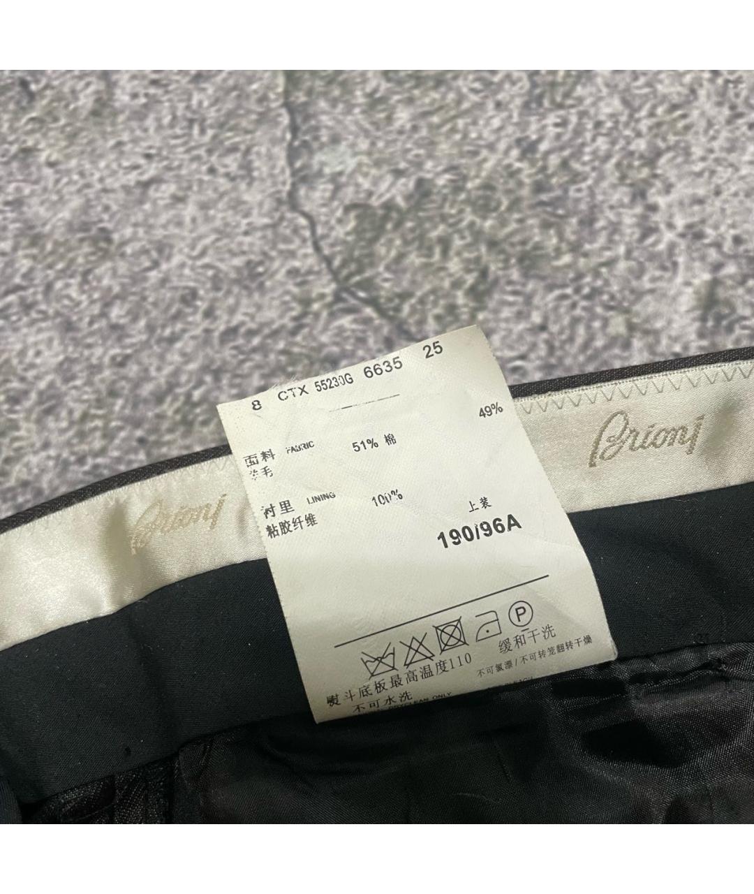 BRIONI Коричневые вискозные классические брюки, фото 5