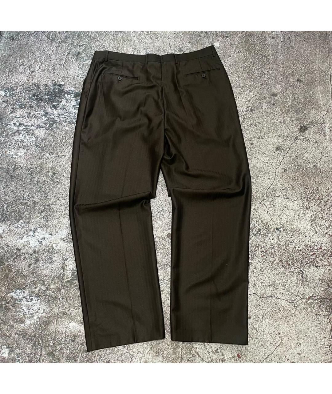 BRIONI Коричневые вискозные классические брюки, фото 2