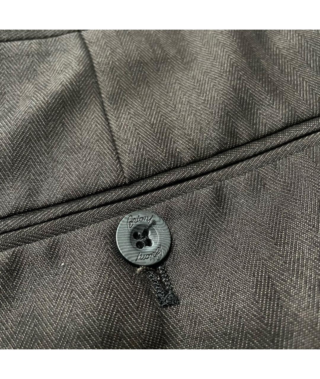 BRIONI Коричневые вискозные классические брюки, фото 4