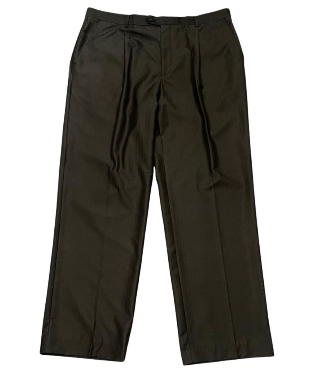 BRIONI Коричневые вискозные классические брюки, фото 1