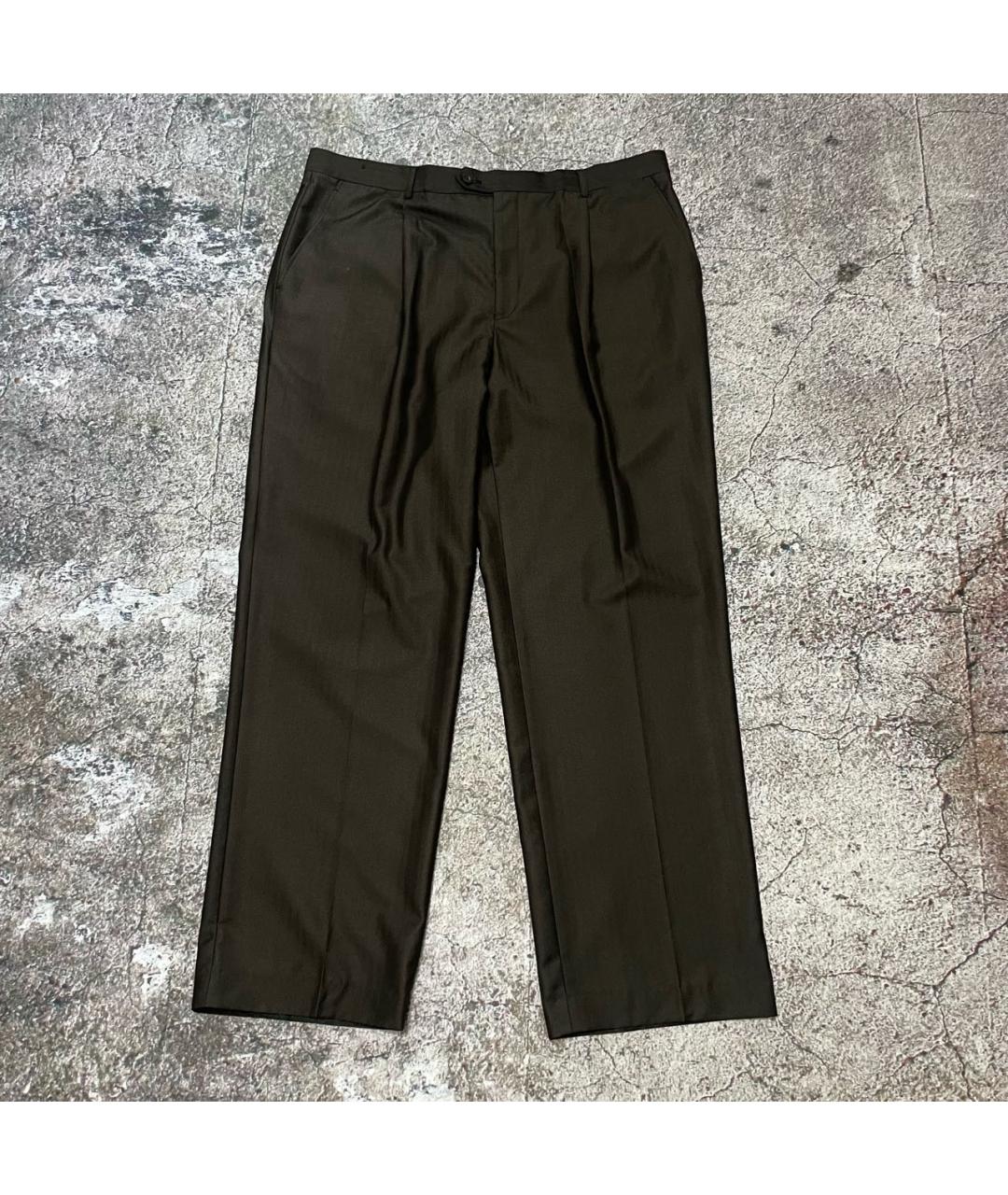 BRIONI Коричневые вискозные классические брюки, фото 6