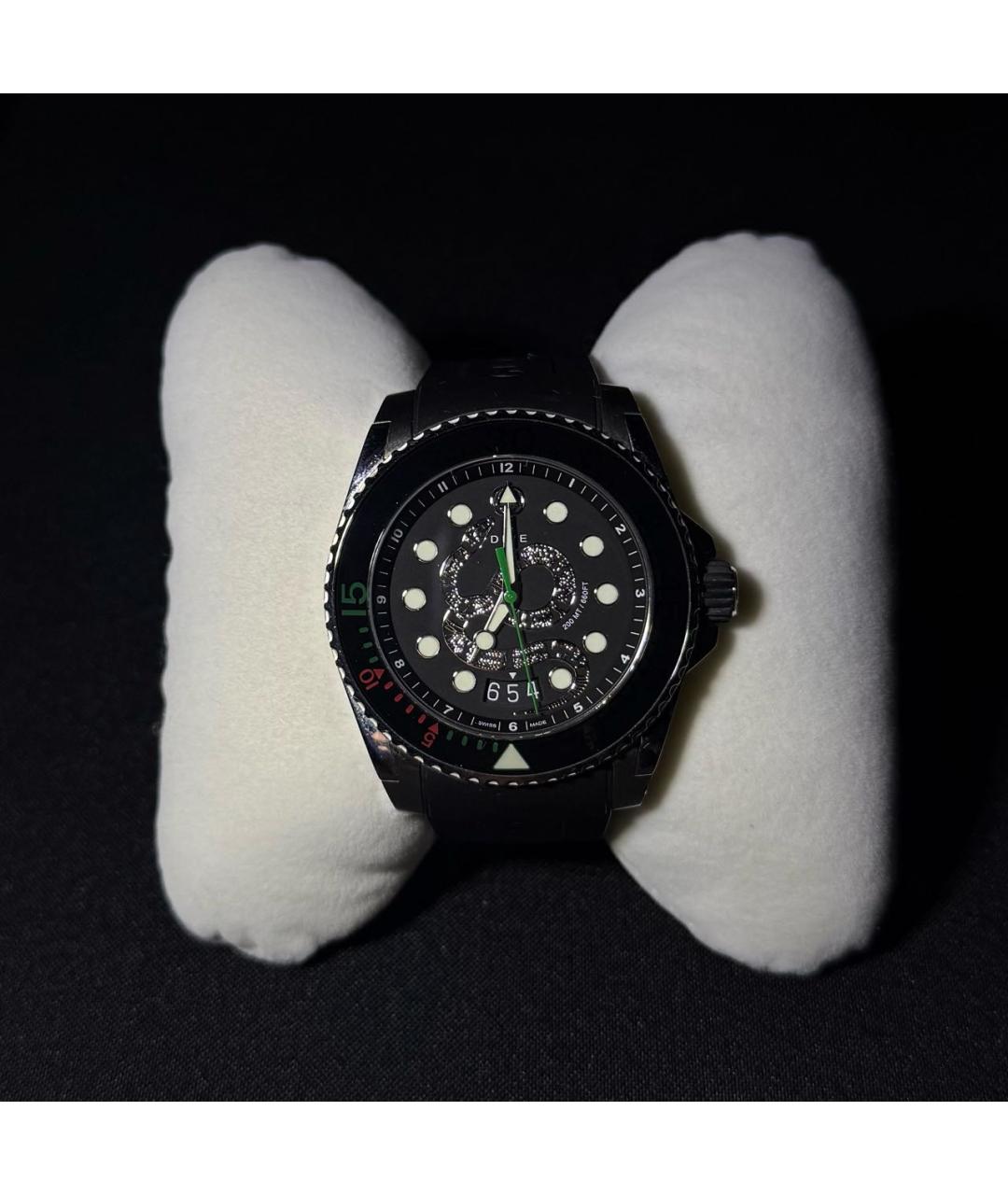 GUCCI Антрацитовые стальные часы, фото 5