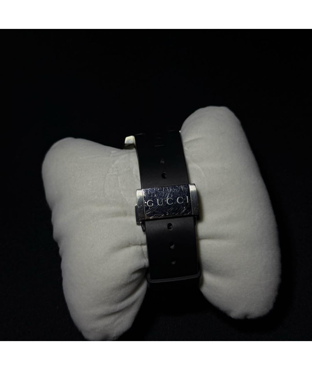 GUCCI Антрацитовые стальные часы, фото 3
