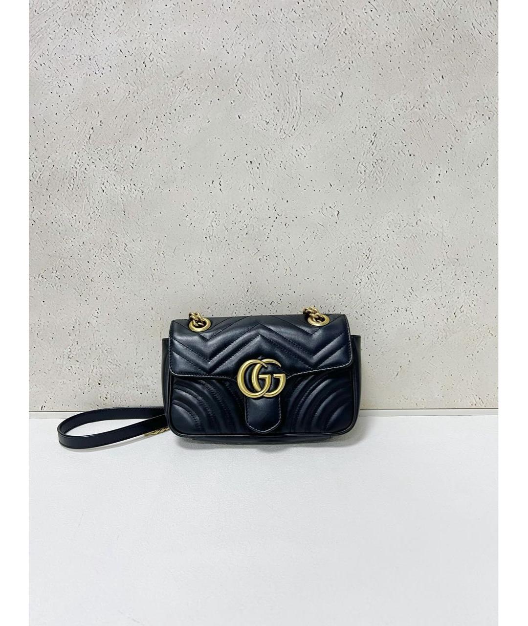 GUCCI Черная кожаная сумка через плечо, фото 2