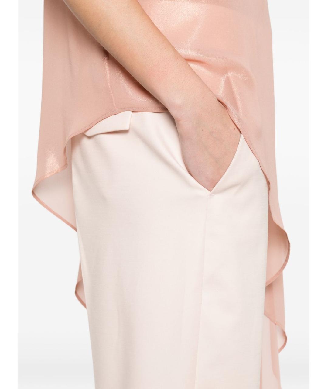 PESERICO Розовые хлопковые прямые брюки, фото 2