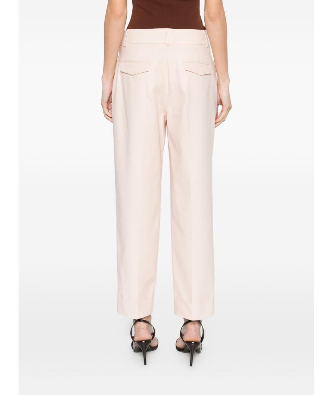 PESERICO Розовые хлопковые прямые брюки, фото 4