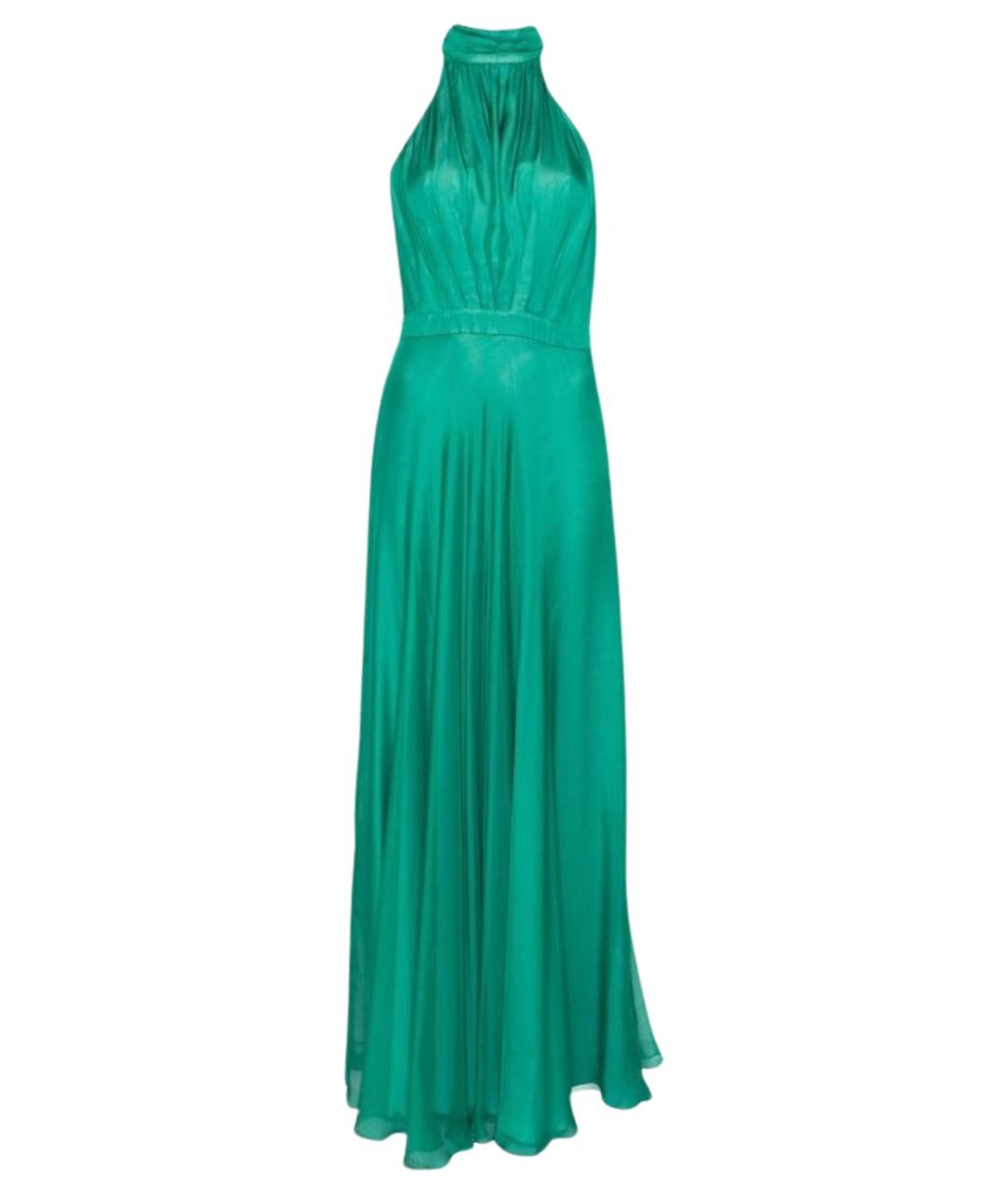 RAQUEL DINIZ Зеленые шелковое вечернее платье, фото 1
