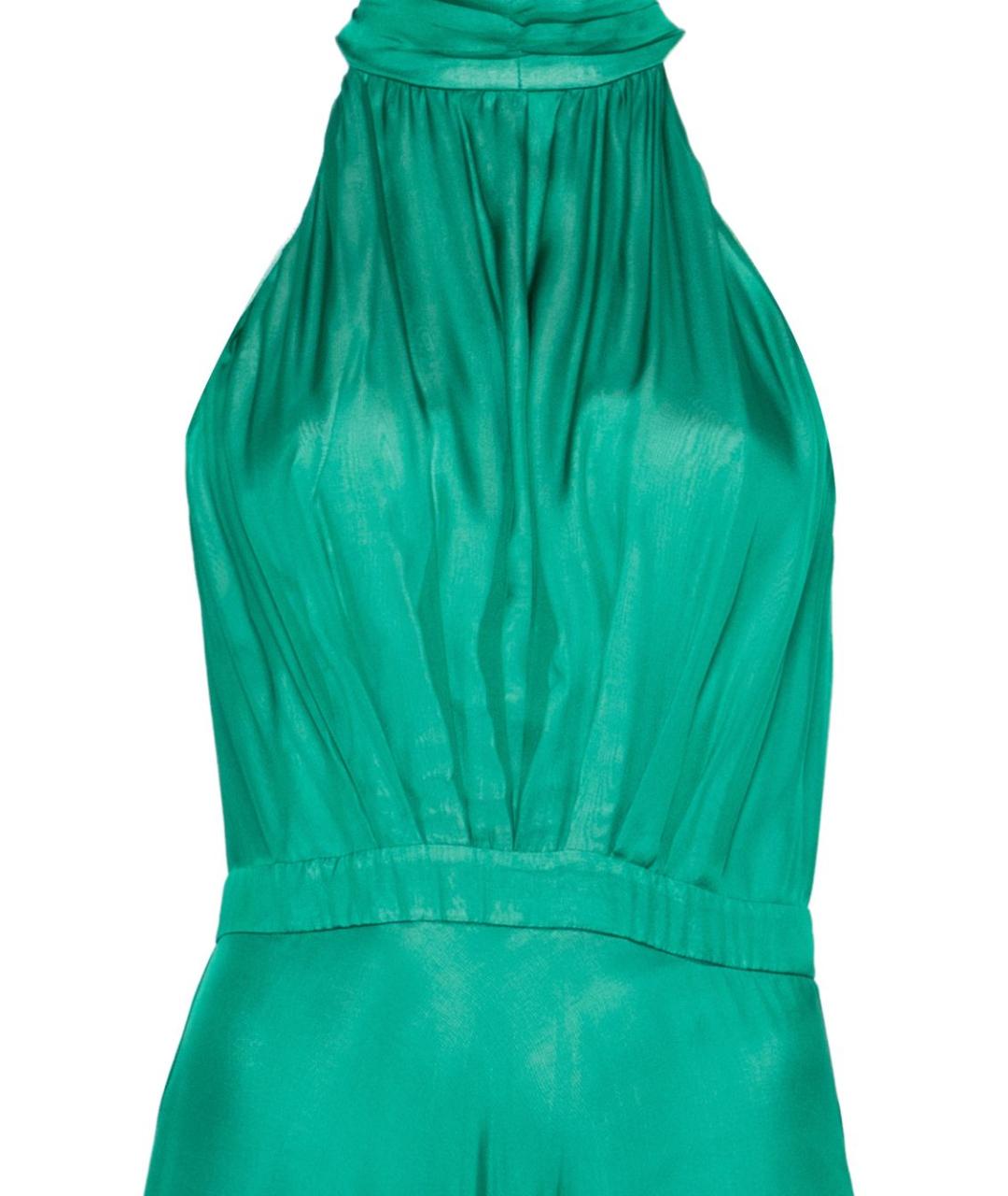 RAQUEL DINIZ Зеленые шелковое вечернее платье, фото 3