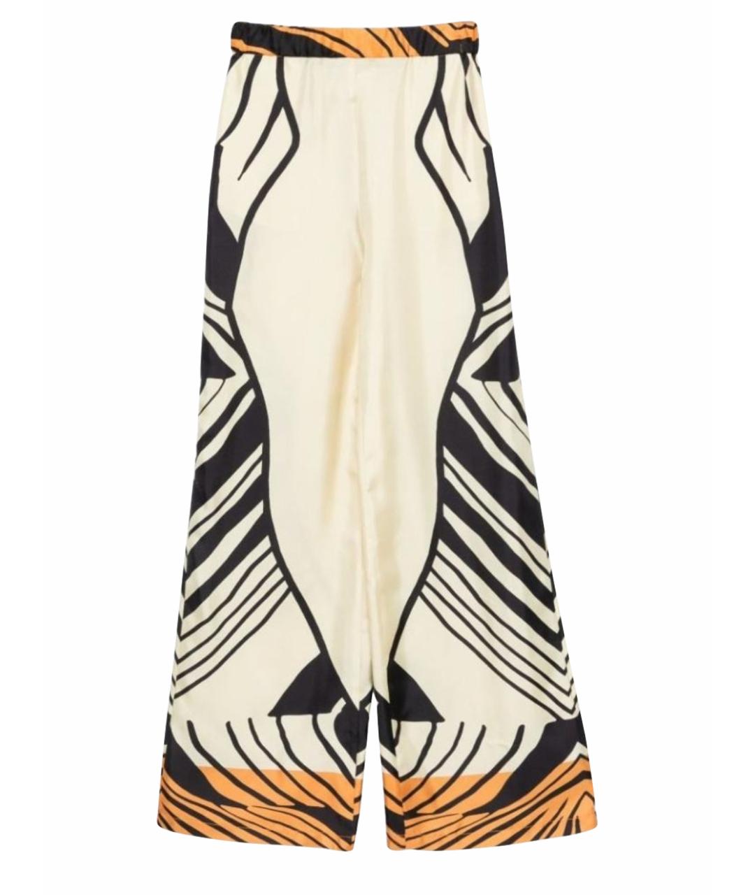 RAQUEL DINIZ Мульти шелковые прямые брюки, фото 1