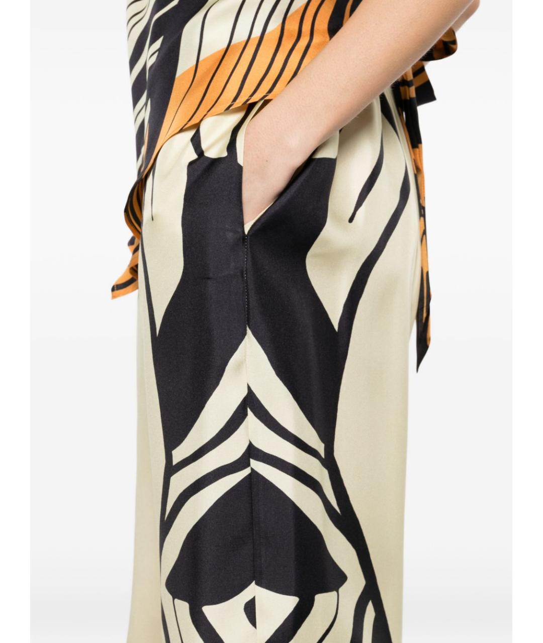 RAQUEL DINIZ Мульти шелковые прямые брюки, фото 2