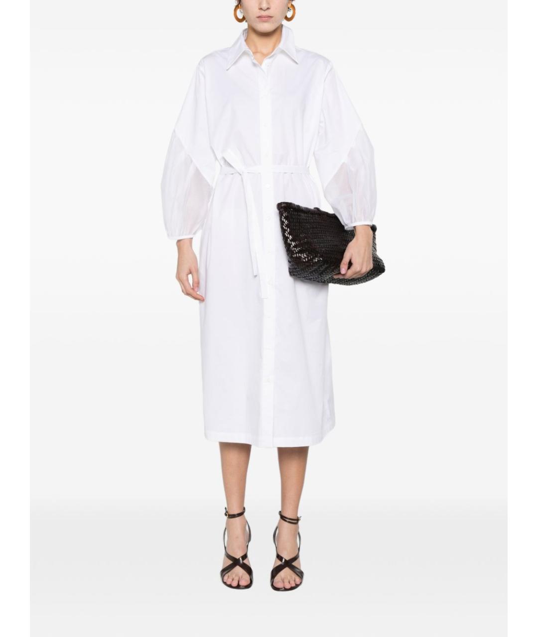 PESERICO Белое хлопковое повседневное платье, фото 5