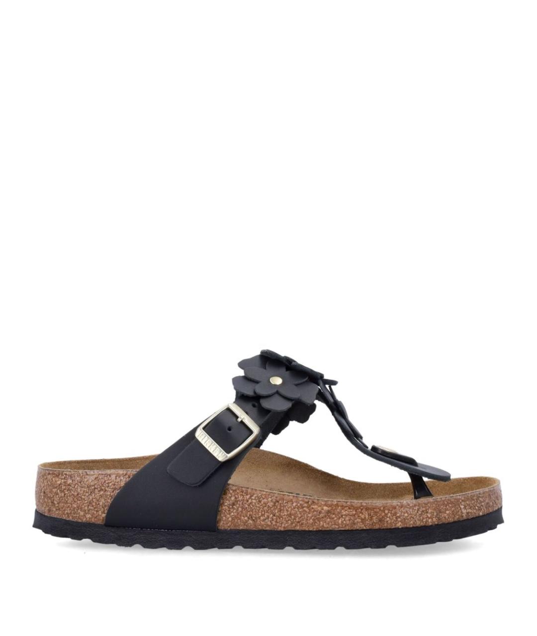 BIRKENSTOCK Черные кожаные босоножки, фото 1