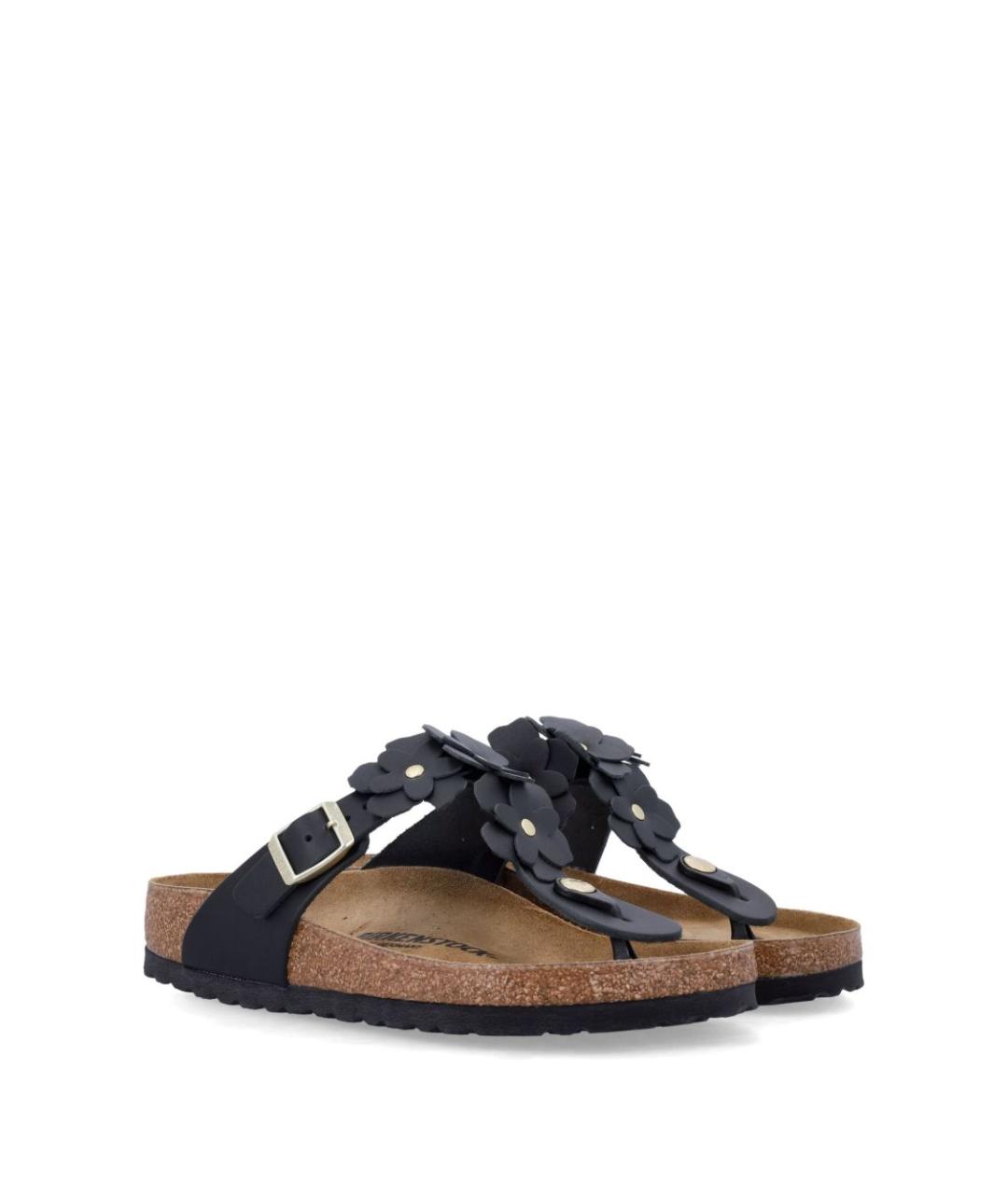 BIRKENSTOCK Черные кожаные босоножки, фото 3