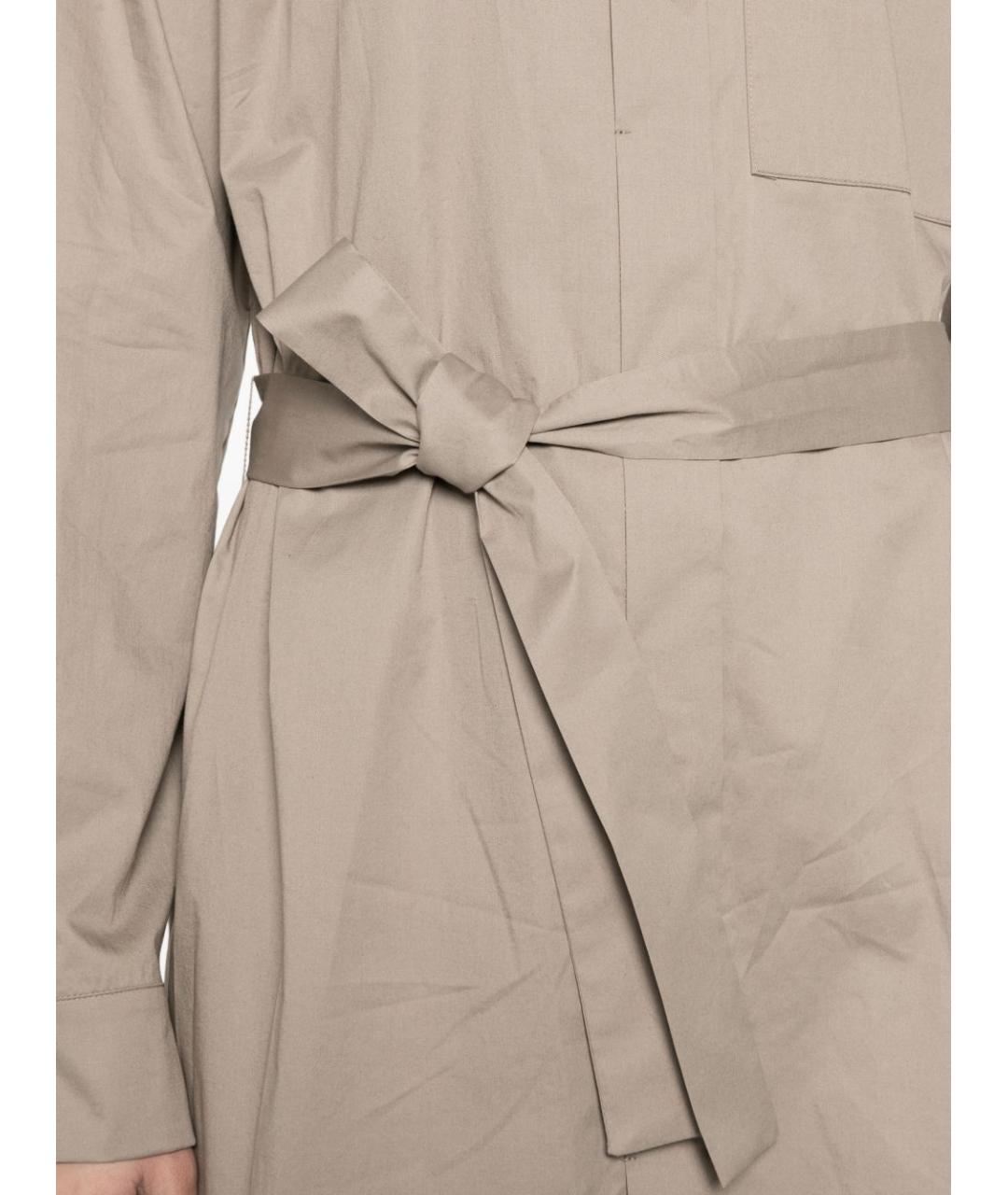 PESERICO Коричневое хлопковое повседневное платье, фото 5