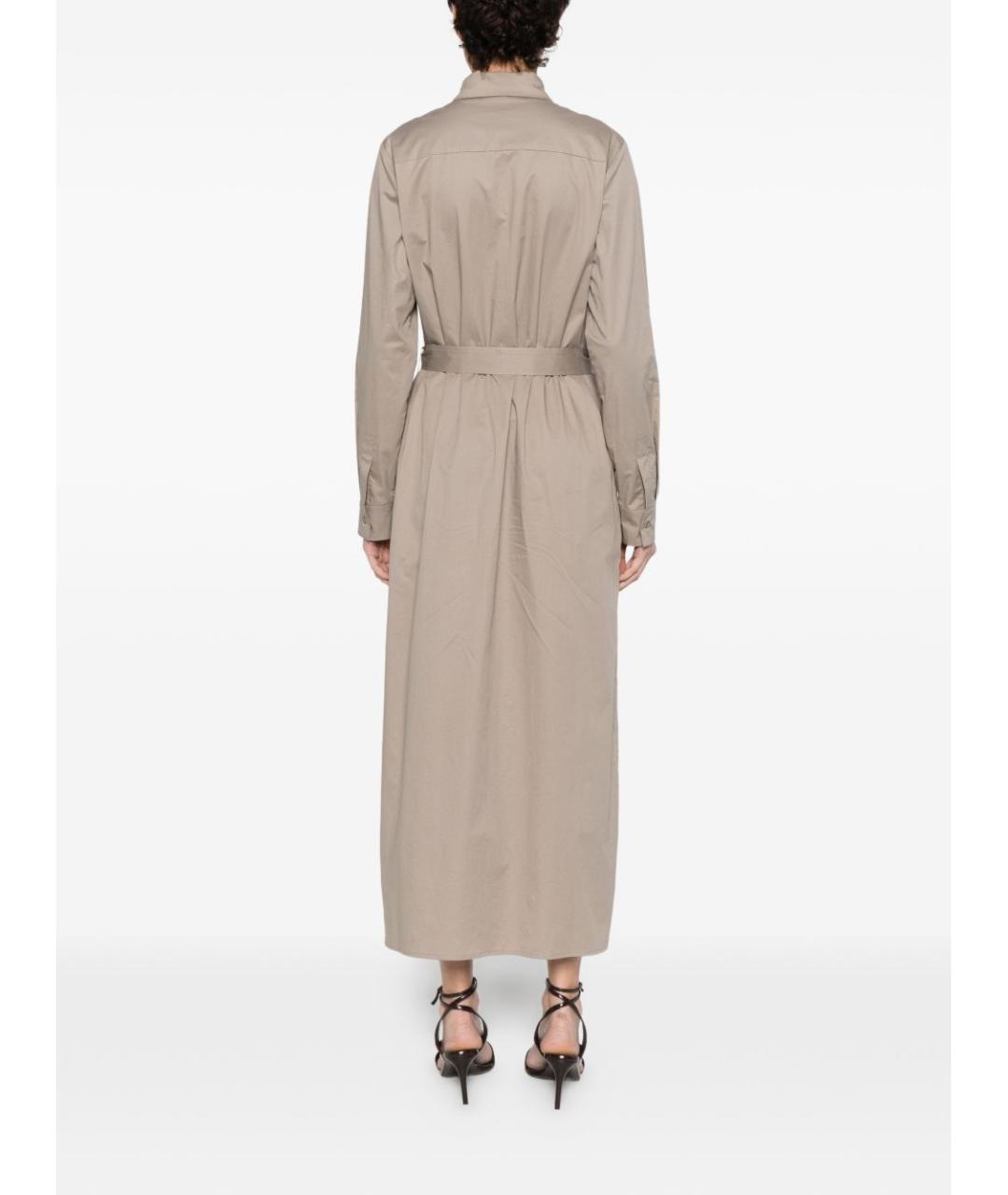 PESERICO Коричневое хлопковое повседневное платье, фото 3