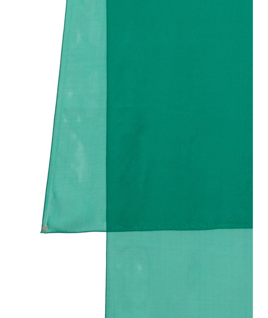 RAQUEL DINIZ Зеленый шелковый шарф, фото 3