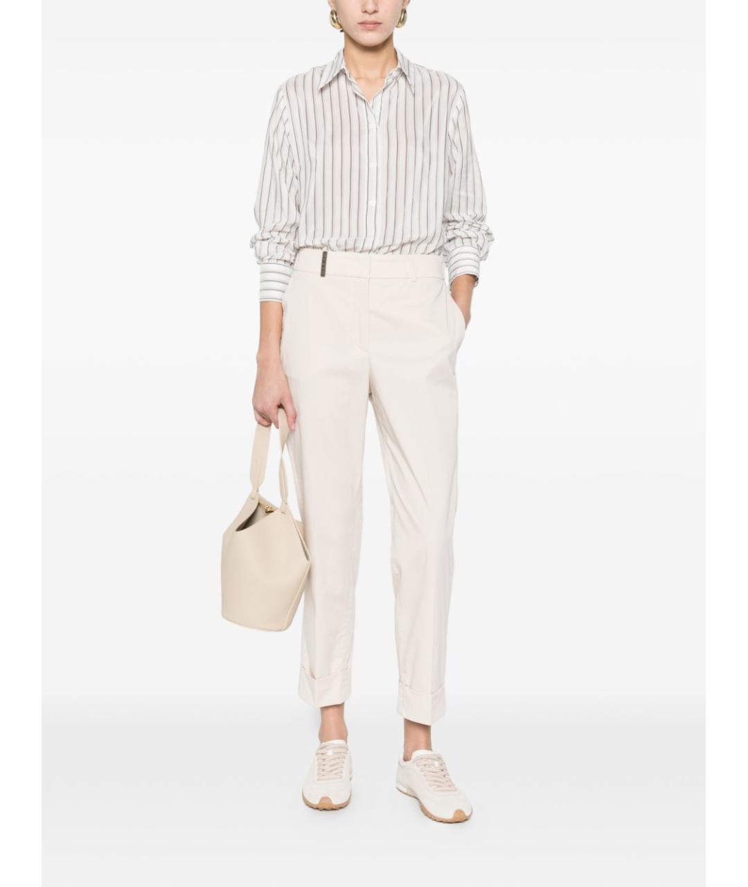 PESERICO Бежевые прямые брюки, фото 5