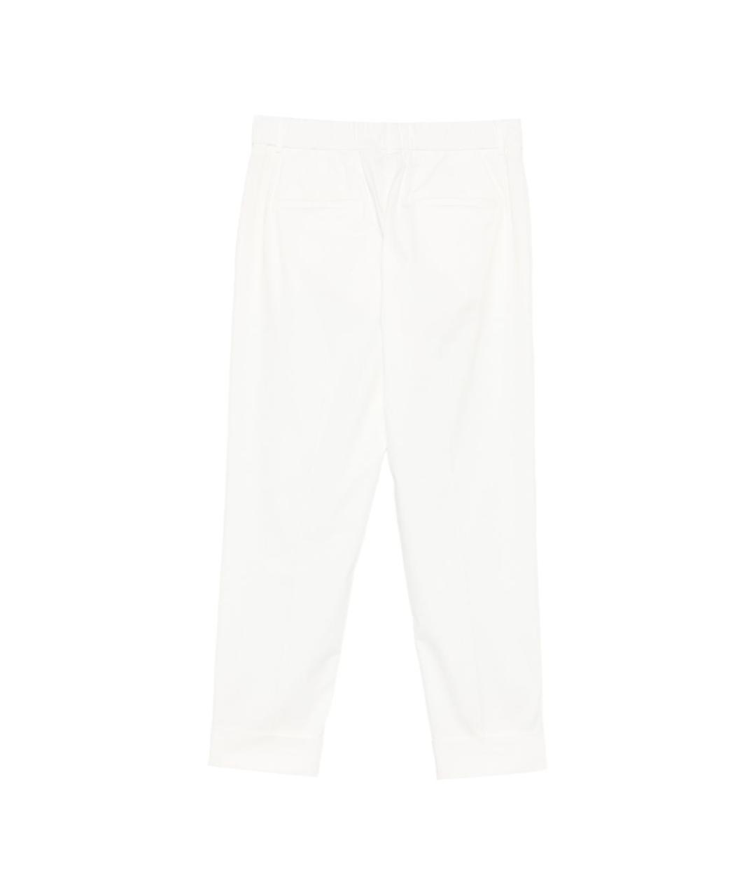 PESERICO Белые хлопковые прямые брюки, фото 2