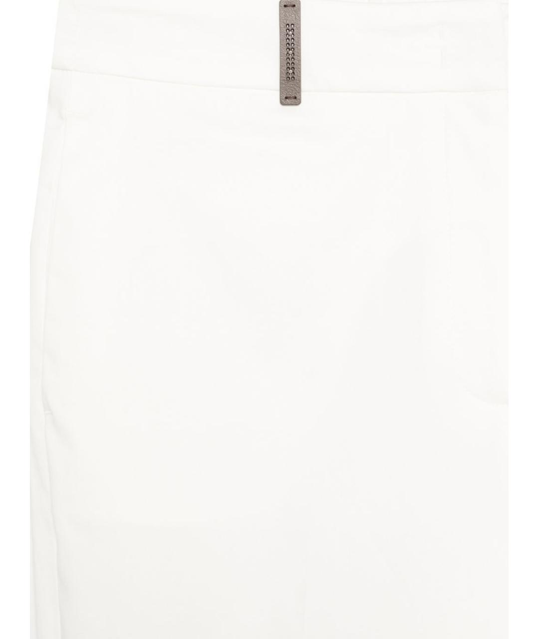 PESERICO Белые хлопковые прямые брюки, фото 3