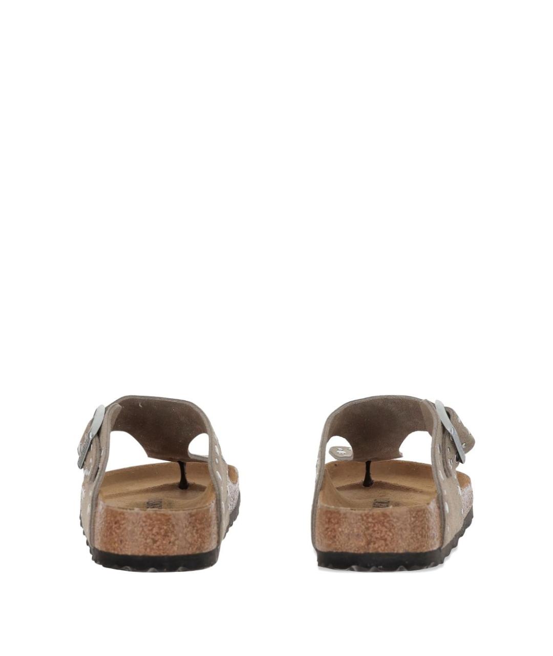 BIRKENSTOCK Бежевые замшевые сандалии, фото 2