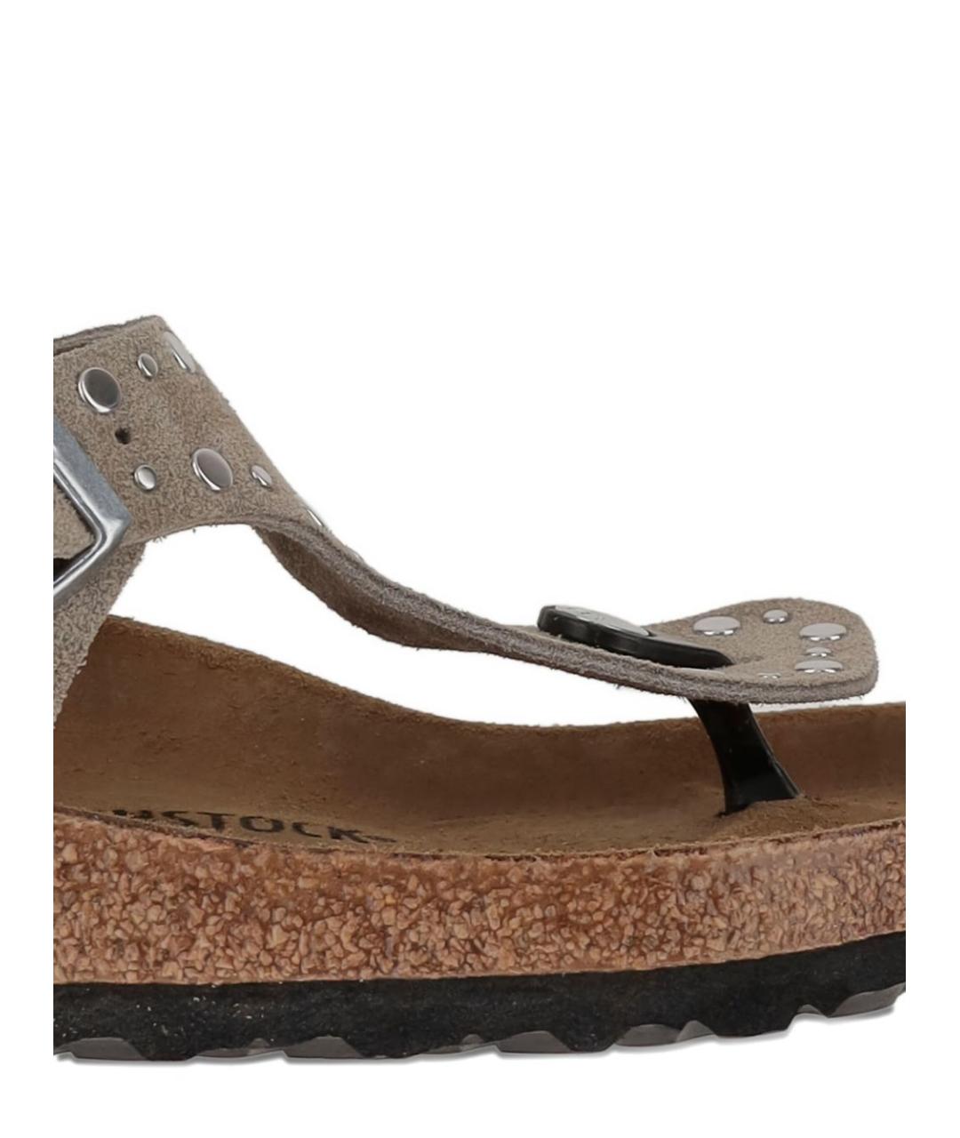 BIRKENSTOCK Бежевые замшевые сандалии, фото 3