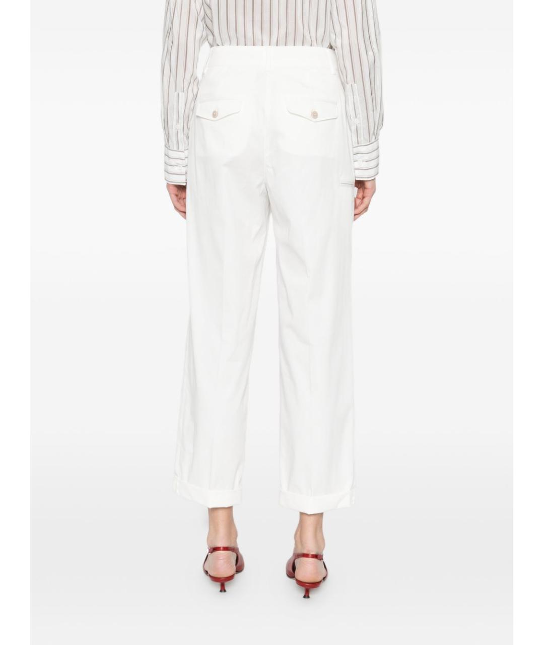 PESERICO Белые прямые брюки, фото 3