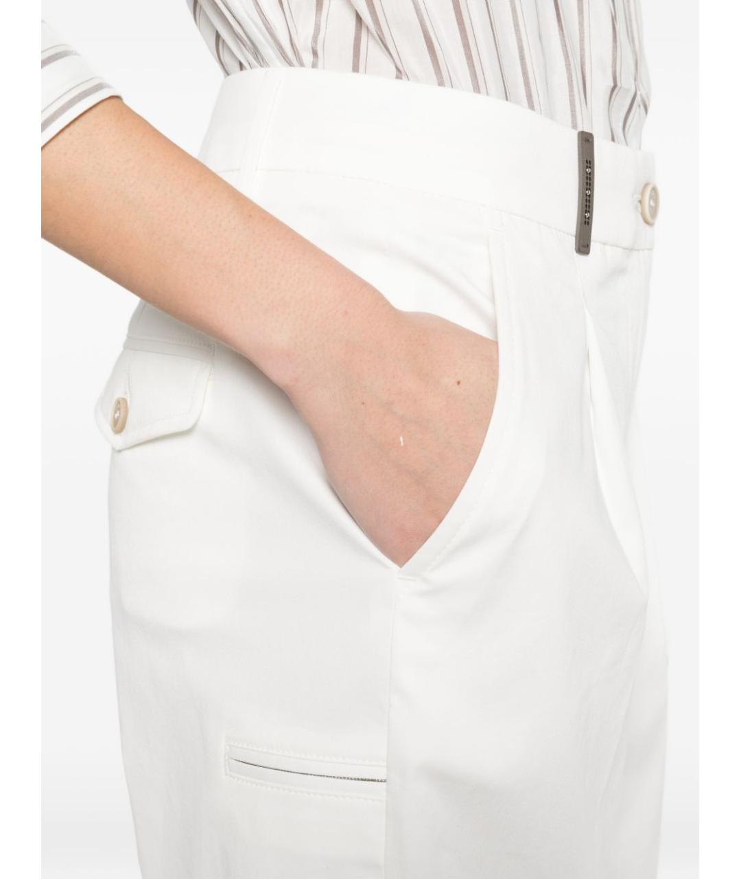 PESERICO Белые прямые брюки, фото 2