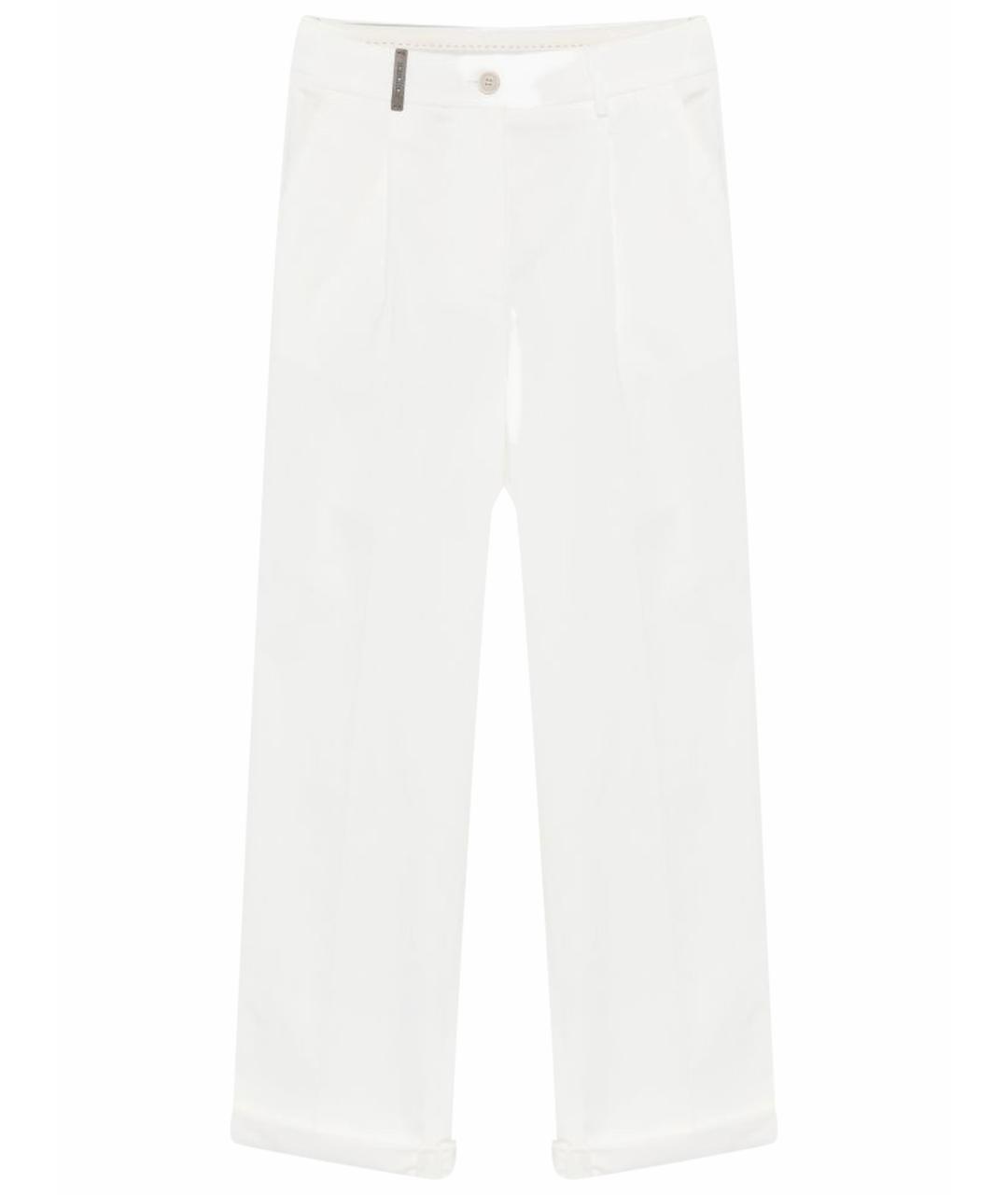 PESERICO Белые прямые брюки, фото 1