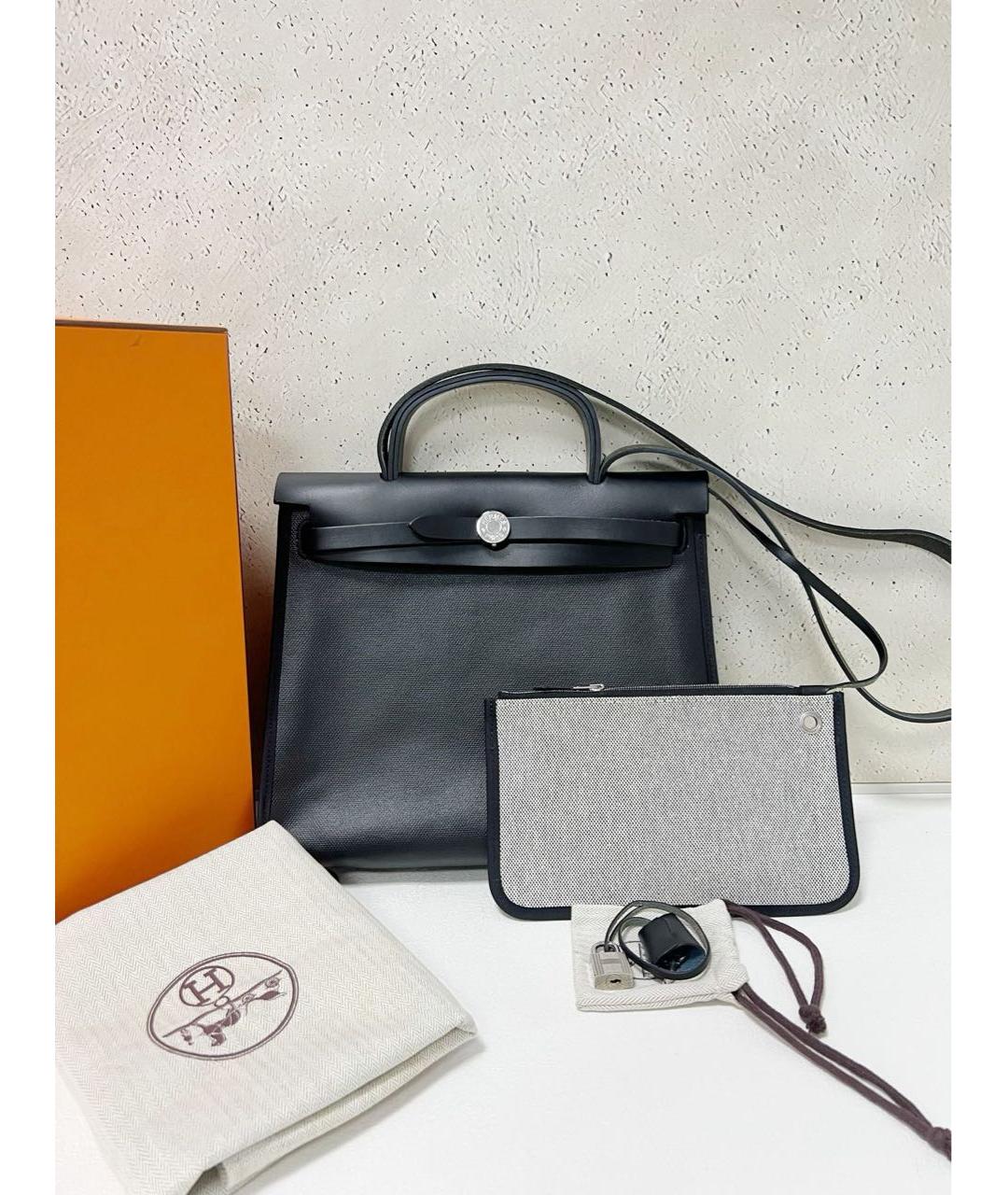 HERMES Черная тканевая сумка через плечо, фото 2