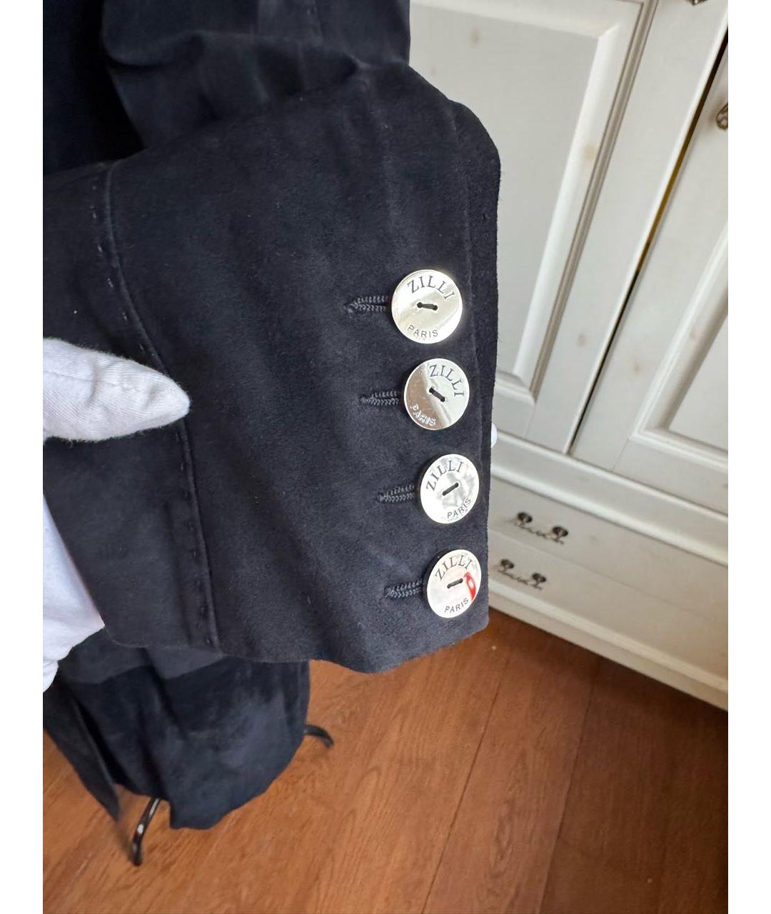 ZILLI Черное замшевое пальто, фото 5