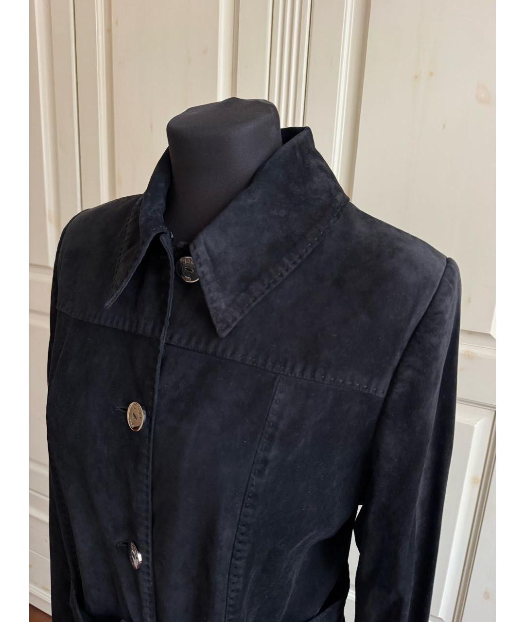 ZILLI Черное замшевое пальто, фото 4