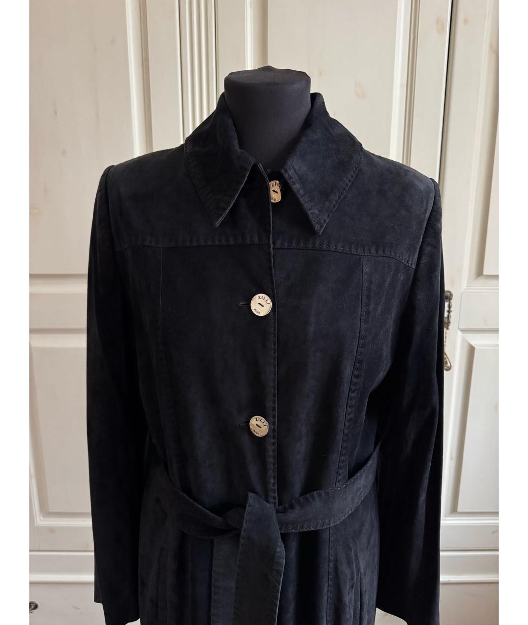 ZILLI Черное замшевое пальто, фото 2