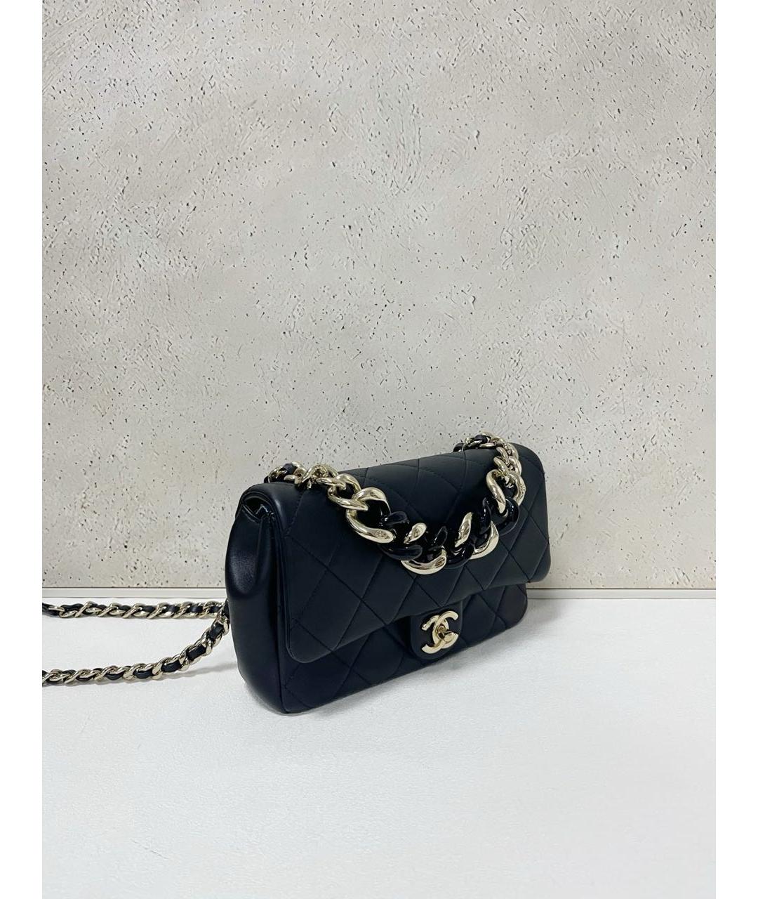 CHANEL Черная кожаная сумка через плечо, фото 5