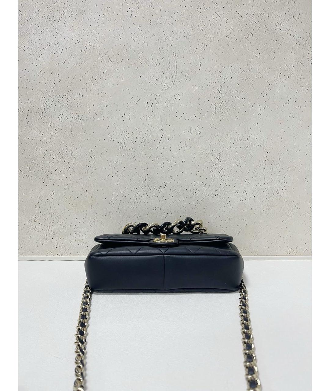 CHANEL Черная кожаная сумка через плечо, фото 6