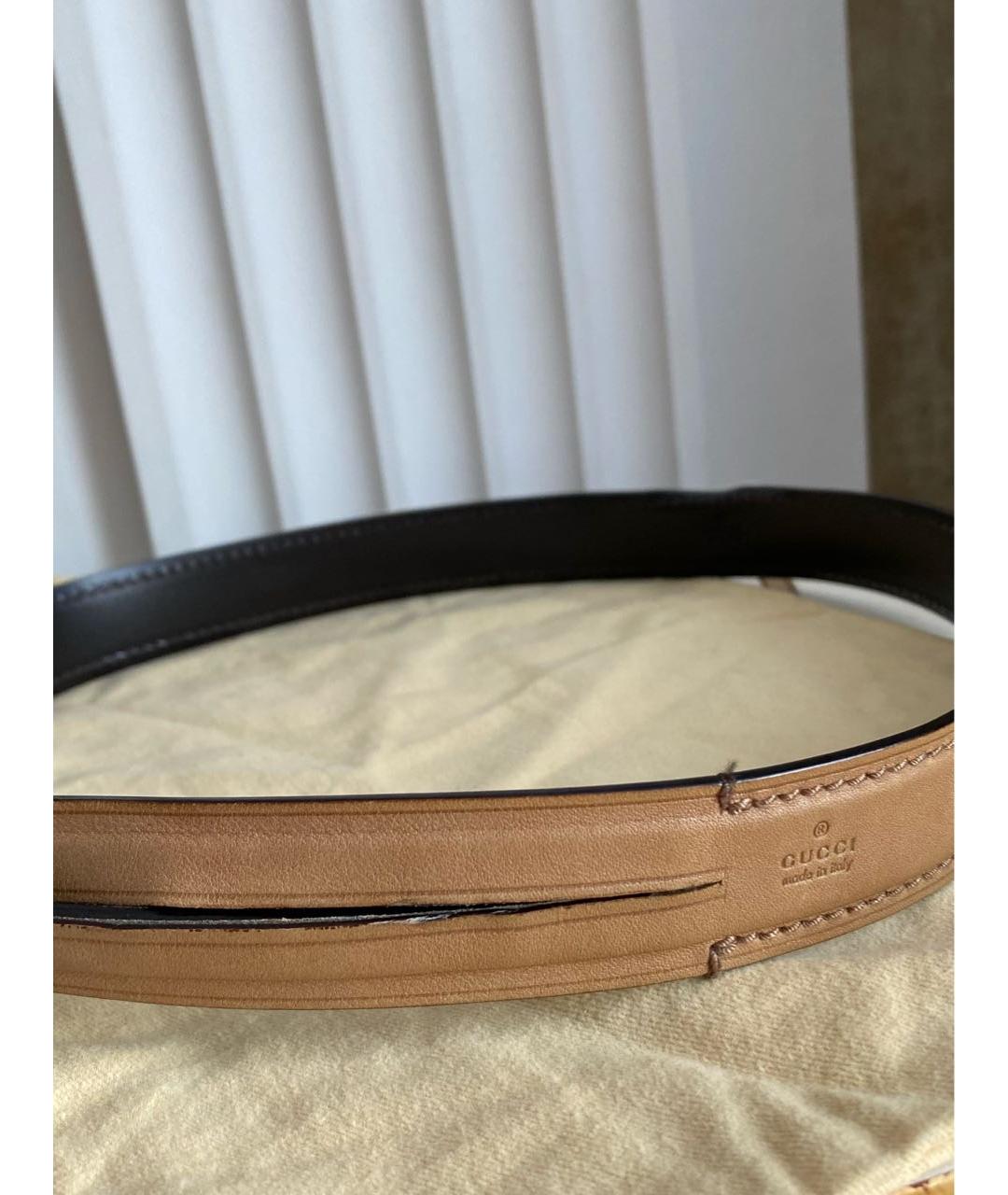 GUCCI Коричневый кожаный ремень, фото 6
