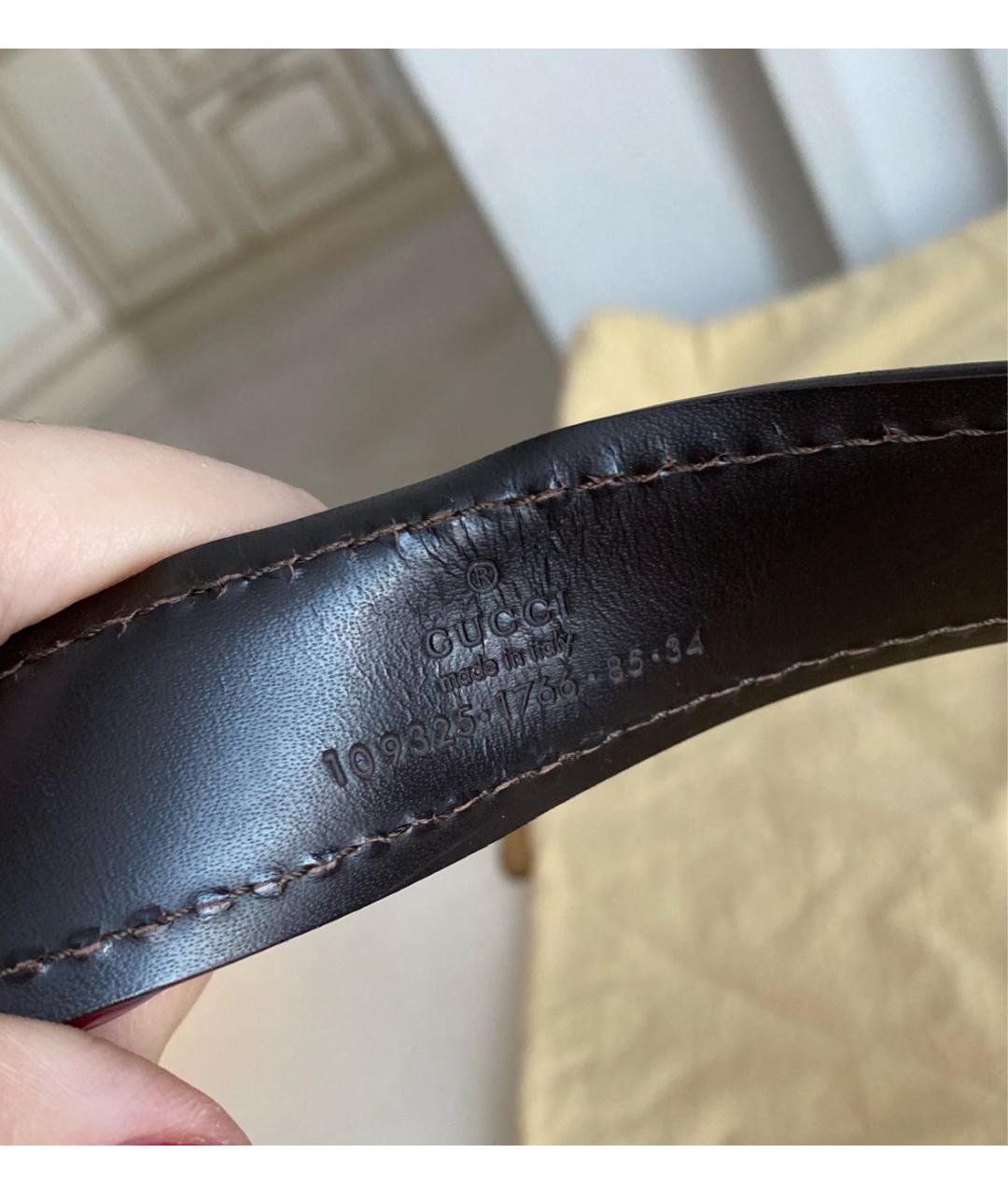 GUCCI Коричневый кожаный ремень, фото 5