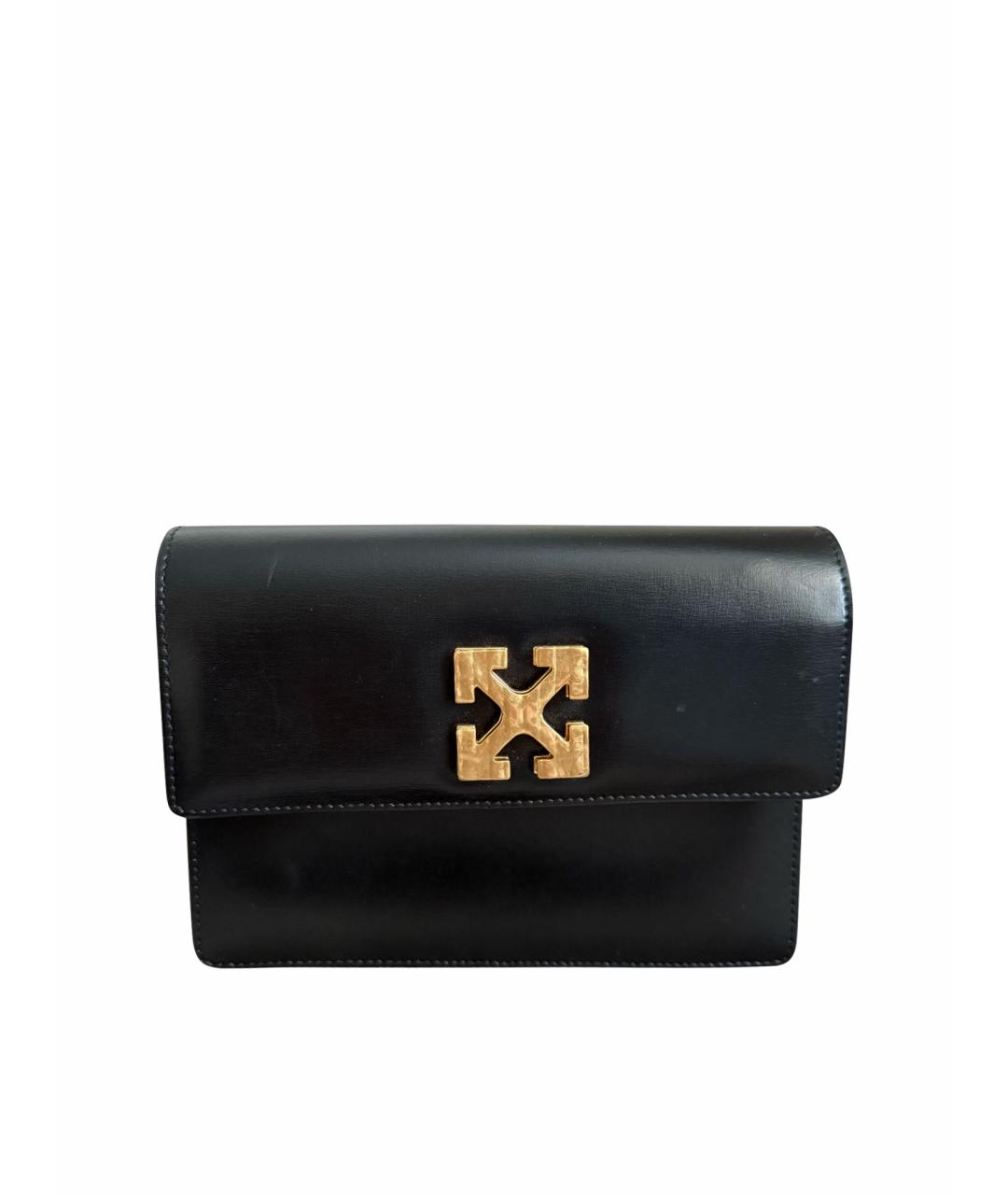 OFF-WHITE Черная кожаная сумка через плечо, фото 7